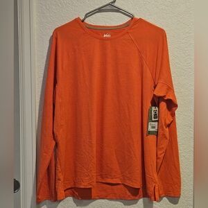 REI Men's Vibrant Orange Long Sleeve Tee